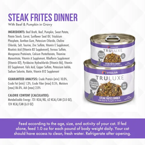 Vista 5 de Weruva TruLuxe Alimento para gatos, carne fritas de carne con carne de res y calabaza en salsa, lata de 3 onzas (paquete de 24)