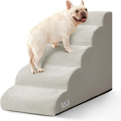Vista 20 de Dog Steps for Bed and Couch, Pet Stairs for Small Dogs and Cats, Khaki Caqui
