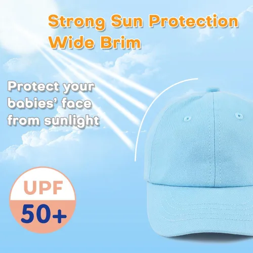 Vista 2 de Peecabe Gorra de béisbol para niños pequeños, unisex, de algodón, ajustable, para bebés, niños, gorra de béisbol para niñas de 1 a 5 años