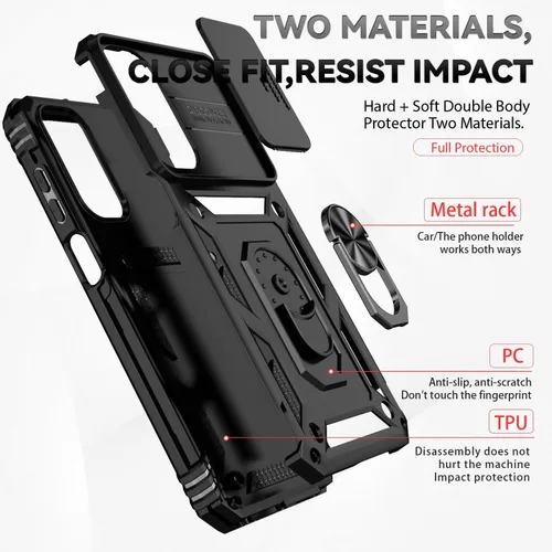 Vista 7 de Funda para Samsung Galaxy A15 5G con cubierta para lente de cámara, protector de pantalla HD, doble capa de grado militar, probada contra caídas