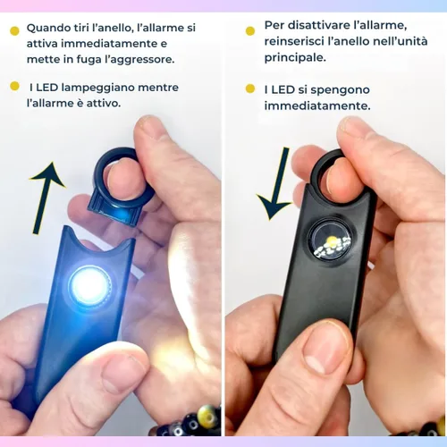 Vista 5 de VOLTEK Personal Safety Alarm + Whistle Set for Women - Extra Loud 135 dB, LED Strobe Light, USB-C Rechargeable, Intrusion Mode (Doors, Windows)
