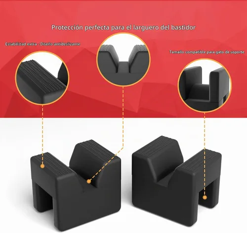 Vista 2 de Seven Sparta 2 almohadillas de soporte de gato adaptadores protectores de Ajuste universal para la mayoría de soportes de 3 toneladas, goma