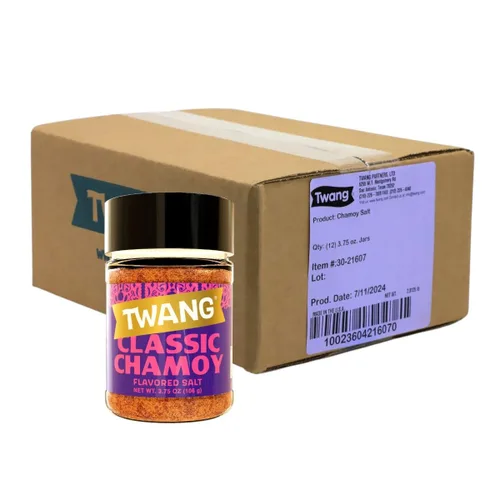 Vista 3 de Twang Chamoy - Condimento de sal saborizado, polvo de chamoy para frutas y dulces, condimento de frutas mexicanas agridulces, tarro agitador