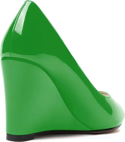 Vista 5 de WAYDERNS Zapatos de tacón alto con cuña y puntera abierta para mujer, de 3.3 pulgadas