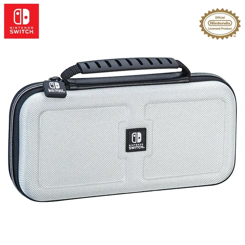 Vista 2 de Game Traveler Nintendo Switch Deluxe OLED Case - Also for Switch & Switch Lite, White Ballistic Nylon, Viewing Stand & Bonus Game Cases, Deluxe