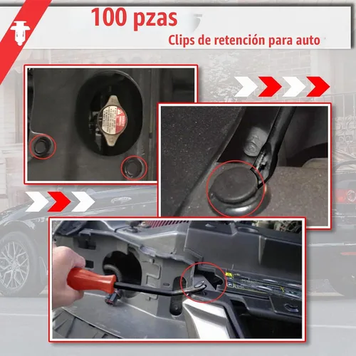 Vista 6 de OTUAYAUTO 100 clips de parachoques de 0.394 pulgadas