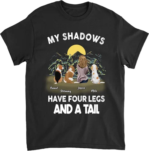 Vista 8 de Gossby Camisa personalizada con texto en inglés «A Girl & Her Dog» para mujeres, amantes de los perros con nombres, 7 tamaños, 5