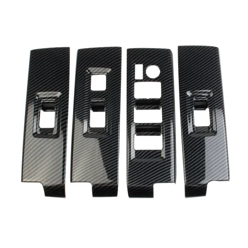 Vista 5 de Cubierta de panel de interruptor de elevación de ventana de puerta de fibra de carbono Accesorios para Toyota Tundra 2022-2026 Sequoia 2023-2026