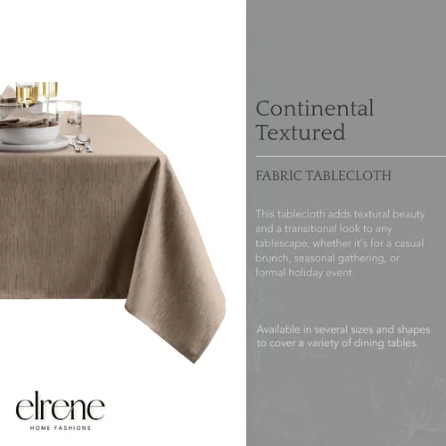 Vista 2 de Elrene Home Fashions - Mantel Continental de textura sólida resistente al agua, manchas y arrugas, 60 x 144 pulgadas, rectangular, color gris pardo