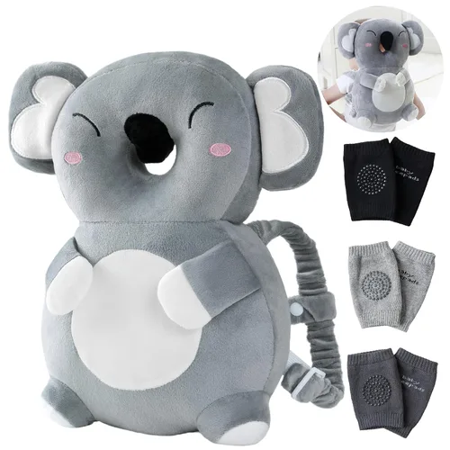 Vista 7 de Baby Head Protector Backpack with 3 Knee Pads for Walking,Astronauts Astronautas beige