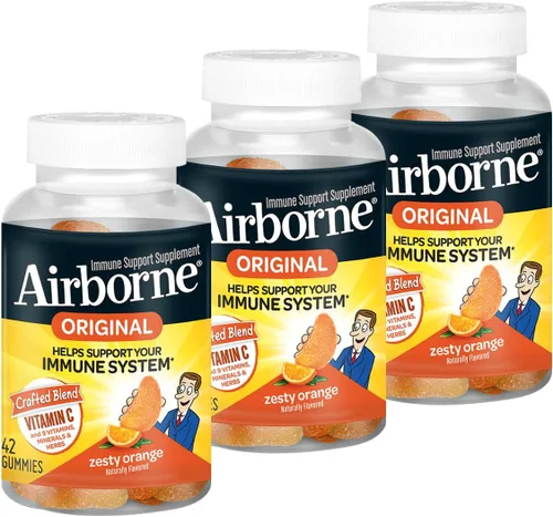 Vista 21 de Vitamina C 1000 mg (por porción), tabletas efervescentes Airborne Very Berry (36 unidades en una caja), suplemento de apoyo inmunológico sin gluten