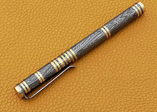 Vista 7 de SMART & SHARP Hecho a mano personalizado Damasco acero pluma tinta azul escritura pluma punta de bola. SS-17337 (negro)