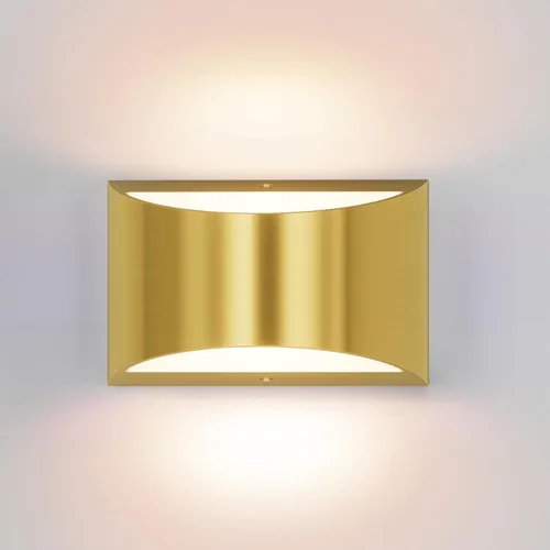 Vista 22 de Aipsun Aplique de Pared de Latón Cepillado Luces de Pared Interiores con Cableado Directo 1 Paquete Luz de Montaje en Pared Hacia Arriba y Hacia