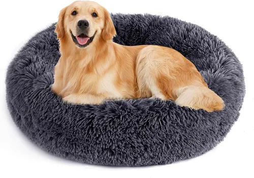Vista 11 de NOYAL Cama Calmante en Forma de Rosquilla para Perros Pequeños a Medianos y Gatos - Cama de Mascotas de Felpa Sintética Anti-Ansiedad con Funda