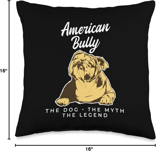 Vista 4 de Extraordinary Dog Breed American Bully American Dog The Myth The Legend Bully - Almohada de 16.0 x 16.0 in, multicolor