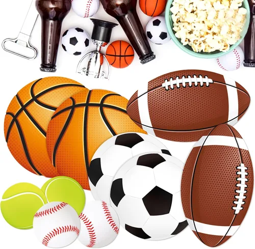 Vista 7 de Paquete de 39 recortes deportivos – Tablón de anuncios recortado para fiestas, decoración de aula, recortes de juegos de fútbol con puntos