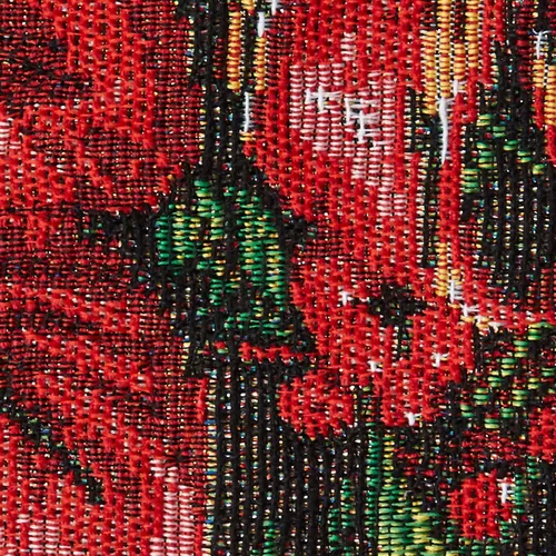 Vista 3 de Juego de 4 manteles individuales decorativos de flores de Pascua con lazo, tapiz navideño de 13 x 19 pulgadas