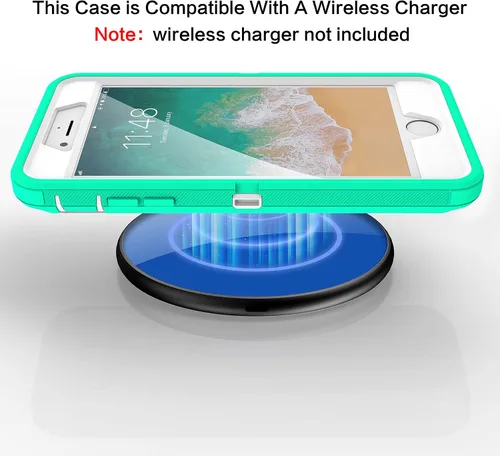 Vista 9 de Mgx Funda resistente para iPhone 8 Plus [protector de pantalla integrado] y funda de defensa de triple capa a prueba de golpes a prueba de caídas