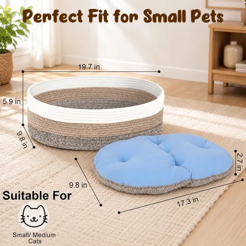 Vista 5 de SZEE Instinct Basket para gatos con cojín reversible, seda de hielo +