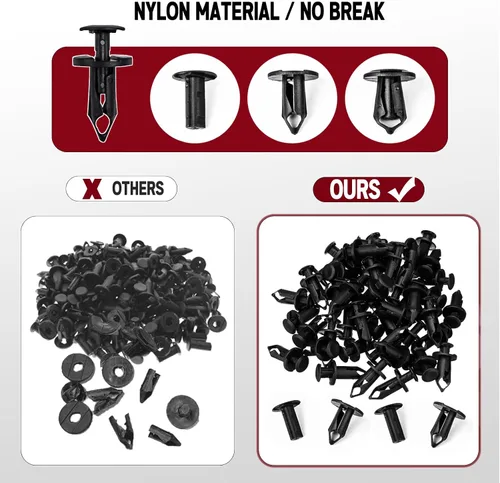 Vista 4 de Xislet 200 Piezas Clips para Guardabarros de Nylon UTV, Remaches de Cuerpo Compatibles con Polaris 7661855 Ranger RZR Can-Am Kawasaki Teryx Honda