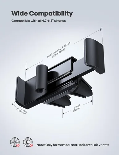 Vista 5 de Lamicall Soporte para Teléfono de Ventilación de Coche - Soporte de Clip para Rejilla de Ventilación, Base Universal Manos Libres Compatible