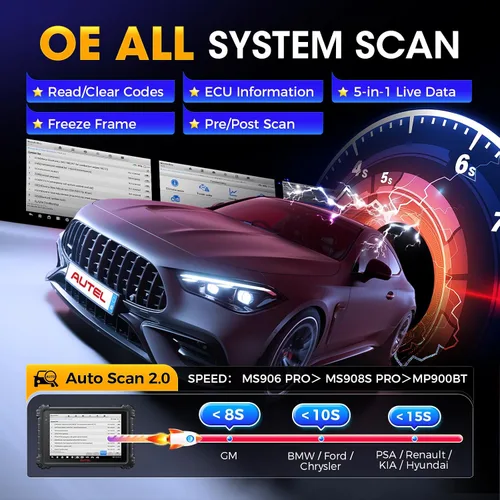 Vista 6 de Autel Escáner MaxiSys MS906 PRO, MS906Pro 2026 Igual que MS906 MAX con codificación ECU, V2.0 de MS906BT MP900BT, Lite de Elite II PRO, CAN FD DoIP