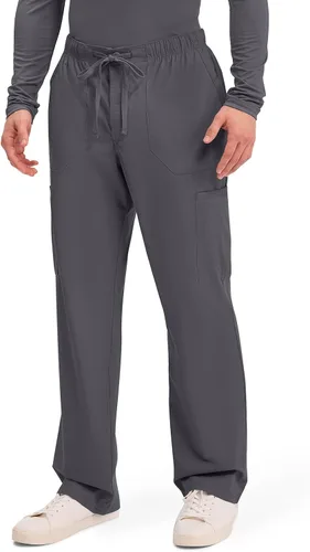 Vista 3 de Cherokee Scrubs for Men Tapered Leg Cargo Scrub Pants with Zip Fly, 5 Pockets Elastic Waist 2-Way Stretch & Easy Care WW190