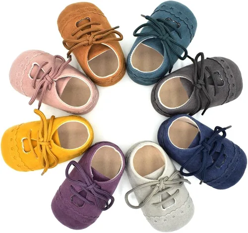 Vista 7 de Dukars Mocasines de suela suave con cordones para bebés y niñas