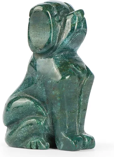 Vista 10 de Artistone Estatua de animales de cristal de amatista de 2 pulgadas con piedras preciosas talladas para cachorro, escultura artesanal para decoración
