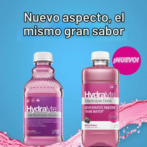 Vista 4 de Hydralyte Solución lista para beber hidratación oral con electrolitos, bayas, botella de 33.8 onzas