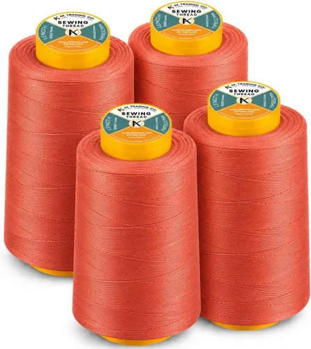 Vista 33 de AK Trading Paquete de 4 Conos de Hilo de Coser Multiusos Aqua (6000 Yardas Cada Uno) de Carretes de Hilo de Poliéster de Alta Resistencia a la Agua