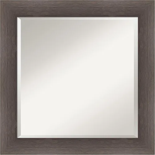 Vista 27 de Amanti Art Espejo de pared marrón de 26 x 22 pulgadas, espejo rectangular de baño de Alejandría marrón rústico para decoración de pared, sala