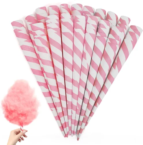 Vista 8 de Outamateur 90 conos de papel de algodón multicolor para fabricación de algodón de azúcar en fiestas y festivales