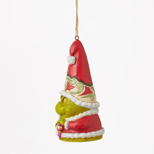 Vista 5 de Enesco Dr. Seuss Grinch por Jim Shore Gnomo Santa Grinch - Adorno colgante de resina hecha a mano, figuras de Navidad coleccionables, decoración