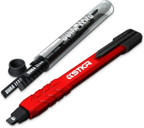 Vista 4 de STKR Concepts - Lápiz de carpintero mecánico, rojo, 77629