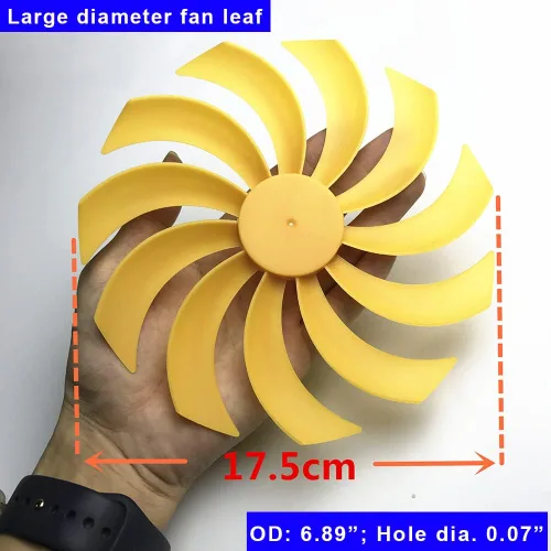 Vista 3 de Cuchilla de ventilador de plástico de 6.9 pulgadas, 11 hojas con orificio redondo de 0.078 pulgadas, accesorios de repuesto para aspas de ventilador