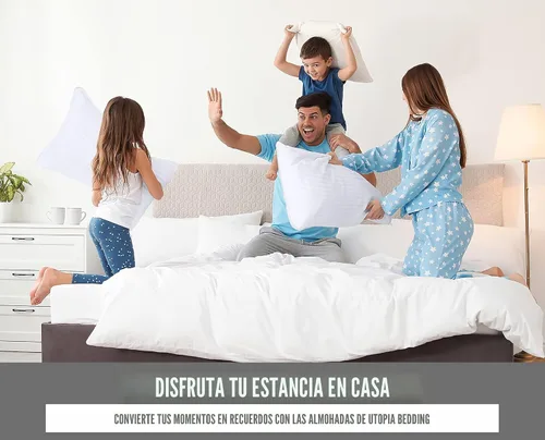 Vista 7 de Utopia Bedding - Almohadas de cama para dormir de tamaño estándar (blanco), juego de 2, calidad de hotel refrescante, para dormir de espalda, boca