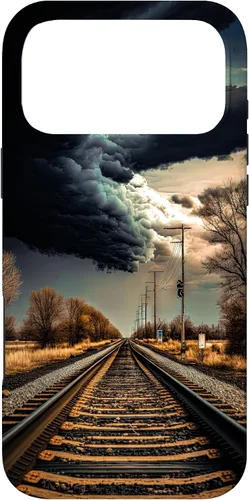 Vista 22 de Railroad Train Tracks Storm - Carcasa para iPhone 17