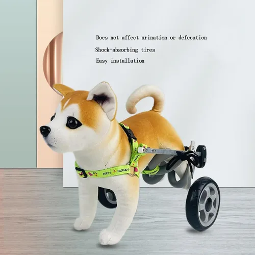 Vista 2 de Carros para perros con ruedas, peso ligero, ayuda de movilidad ajustable para silla de ruedas para perros, soporte para piernas y soporte de cadera