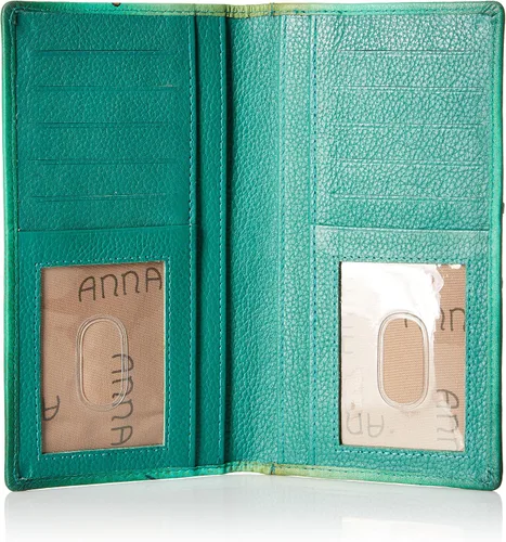Vista 4 de Anna by Anuschka Cartera de dos pliegues de piel auténtica pintada a mano para mujer