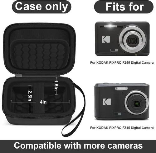 Vista 2 de Funda para cámara digital KODAK PIXPRO FZ55/FZ45/FZ53/FZ43 de 16 MP, bolsa de almacenamiento de viaje con bolsillo de malla para baterías, cables