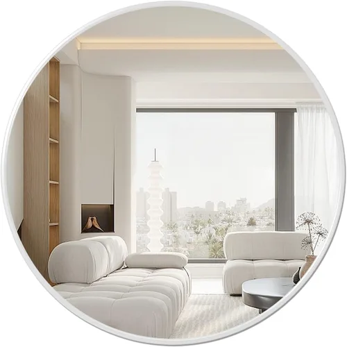 Vista 11 de Growsun Espejo Redondo Negro de 20 Pulgadas Espejo Circular para Baño, Tocador, Dormitorio, Decoración del Hogar