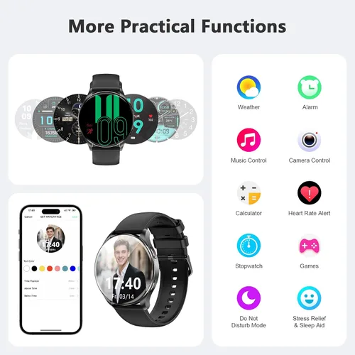 Vista 7 de Blackview Reloj inteligente 2025 (respuesta/hacer llamadas), reloj de fitness para hombres y mujeres con frecuencia cardíaca/spO2/monitor de sueño/2