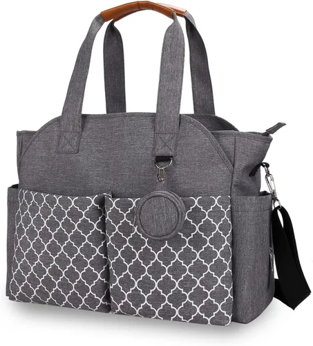Vista 8 de Bolsa de pañales grande para bebé cambiador para mamá con cambiador