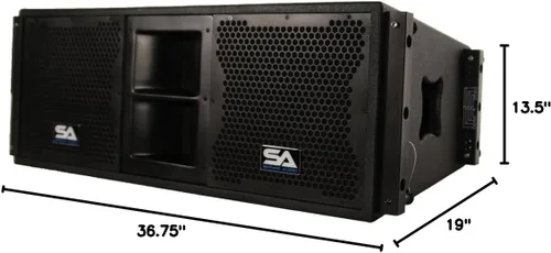 Vista 7 de Seismic Audio - SALA-210-Pair - Par de altavoces pasivos de 2x10 Line Array con controladores de compresión duales - Banda PA/DJ Live Sound