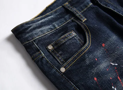 Vista 3 de AITITIA Jeans elásticos rasgados de ajuste regular para hombre