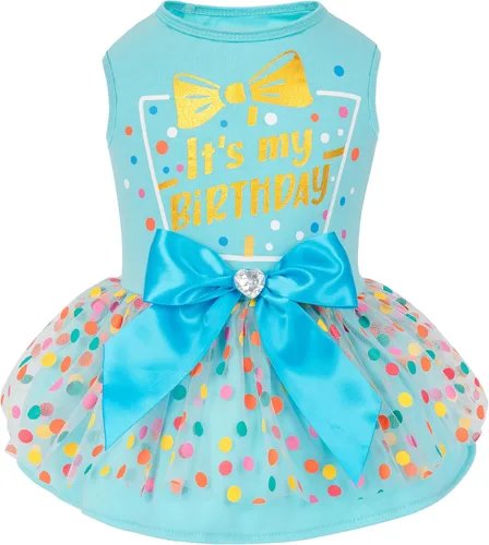 Vista 19 de cyeollo - Vestido de San Valentín para perro, traje de tul con estampado de corazón, con clip de lazo, talla XS Soft Breathable Fabric