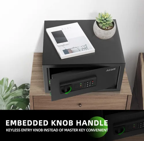 Vista 6 de Caja fuerte electrónica AEGIS de 0,8 pies cúbicos - Caja fuerte de seguridad con teclado digital para el hogar/oficina, caja de efectivo de acero