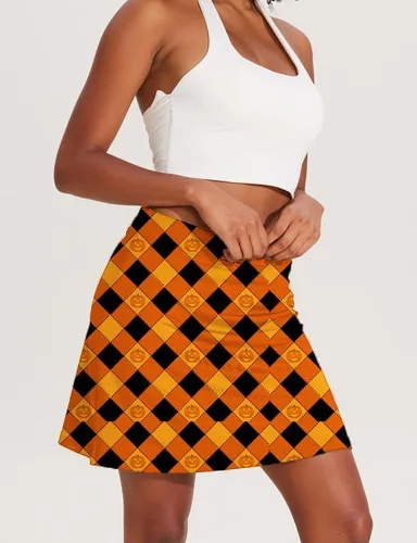 Vista 2 de Ekouaer Falda pantalón deportiva para mujer, faldas de golf ligeras, pantalones cortos interiores, con bolsillo, tenis, entrenamiento, deportes