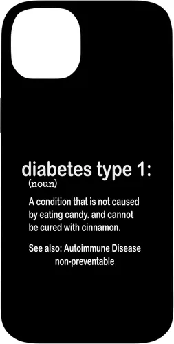 Vista 15 de Funda gráfica divertida para diabetes para iPhone 16 tipo 1